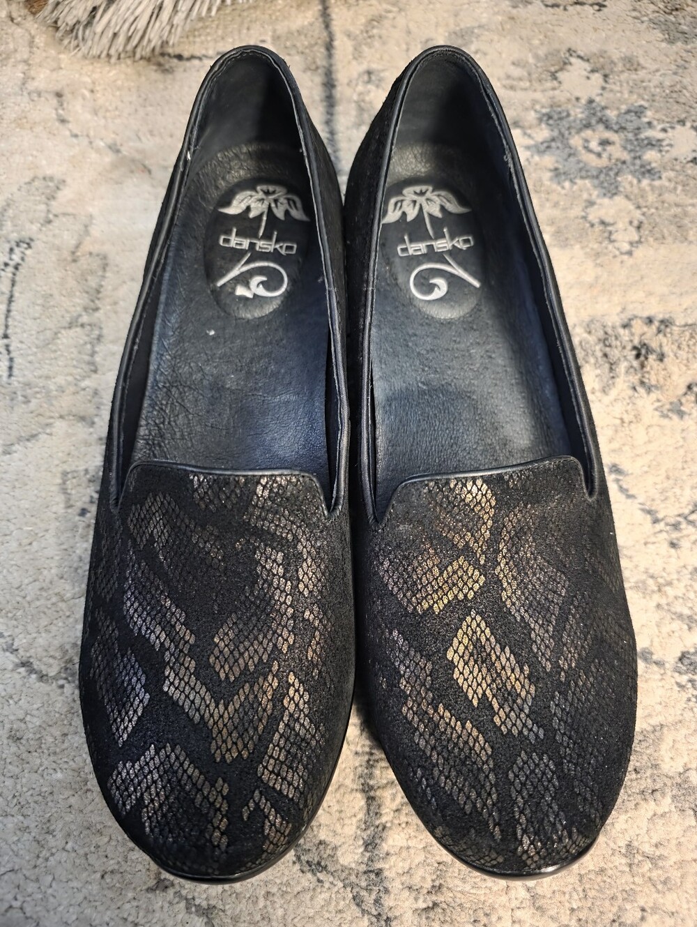 Dansko Olivia Loafer Comfort Clogs Shoes Metallic Bronze